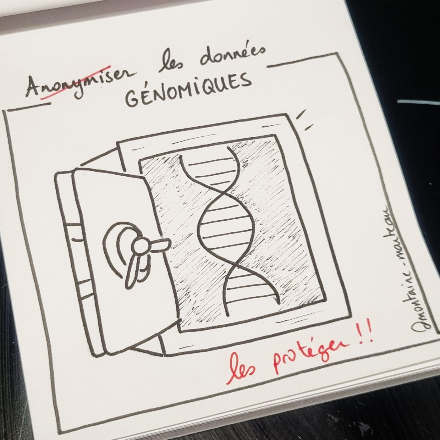 « Anonymiser » (barré) les données génomiques : les protéger.