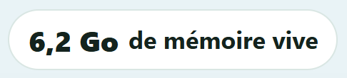 Page Ma machine : 6,2 Go de mémoire vive